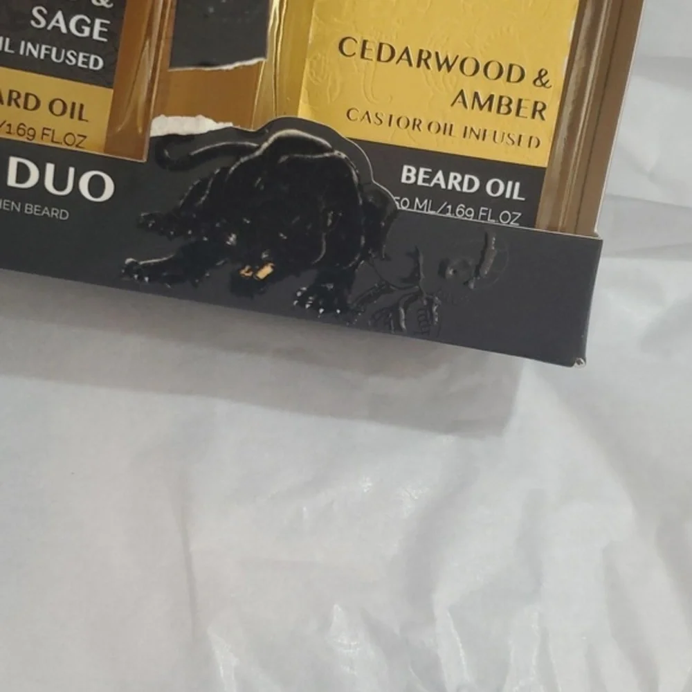 Ed Hardy Sandalwood & Sage Cedarwood‎ & Amber beard oil duo set brand new